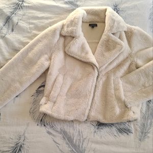 Top Shop Faux Fur Moto Jacket